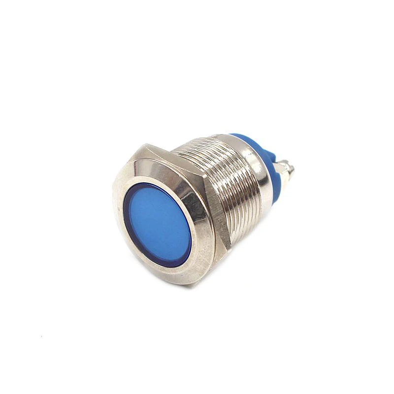 防水信号灯,金属パネル付きライト,LED点滅ライト,19mm,6v,12v,24v,赤,黄色のダッシュボード,1個