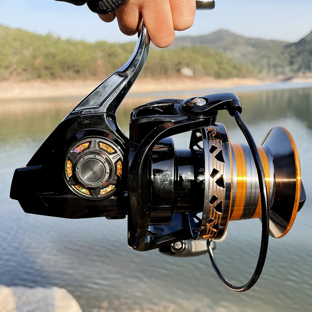 GHOTDA DH Spinning Distant Wheel Saltwater 30kg Fishing Reel for Long Distance Shoot Surfcasting Fishing Pesca 9000 10000 12000