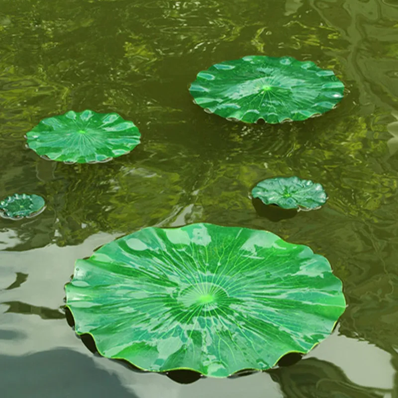 Dia 28 CM Artificial PE Lotus Leaf DIY Wedding Home Pool Decoration Water Lily Green Leaves Supplies 40 Pcs