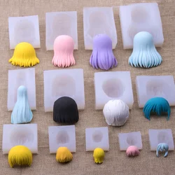 Clay Doll Hair Silicone Mold Soft Clay Cartoon Character Hairstyle Making Bangs Long and Short Hair Mold Clay Tools