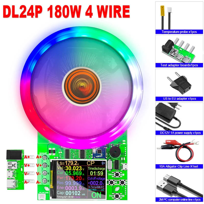 DL24/P Kleur 2.4 "DC USB tester elektronische belasting lithium batterij capaciteit monitor ontlading lading power meter supply checker APP