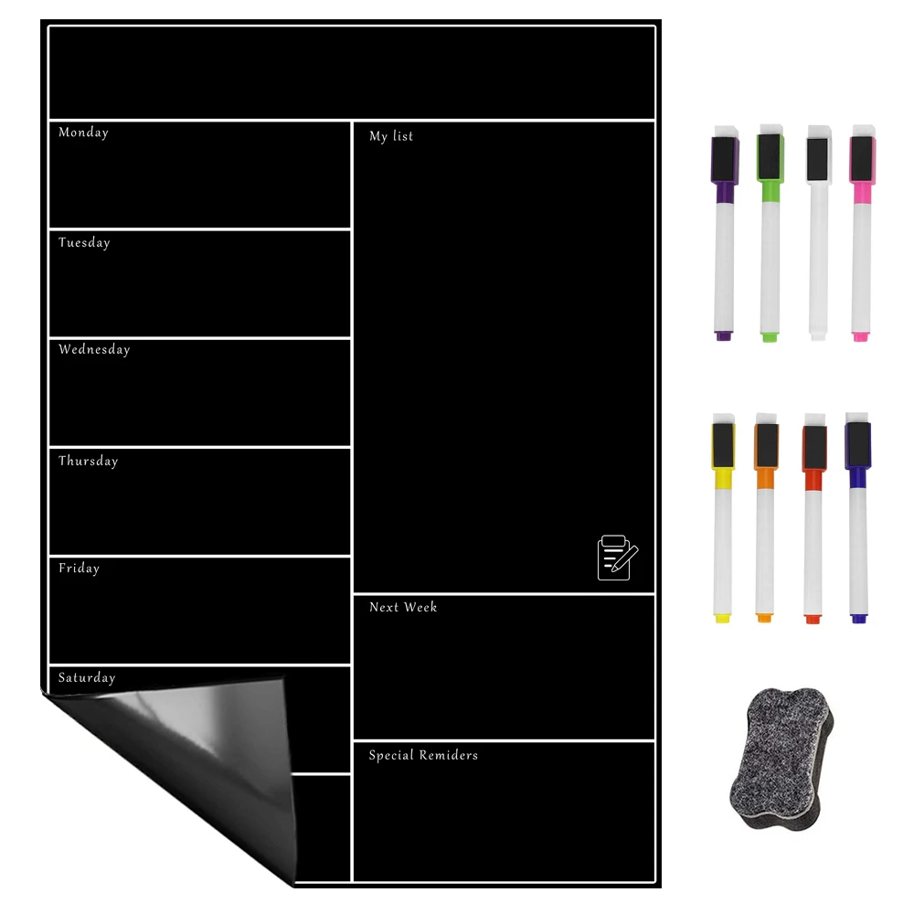 Hivillexun Magnetic Weekly Planner Magnetic Dry Erase Calendar Weekly Planner Board for Refrigerator Weekly dry Erase Boards