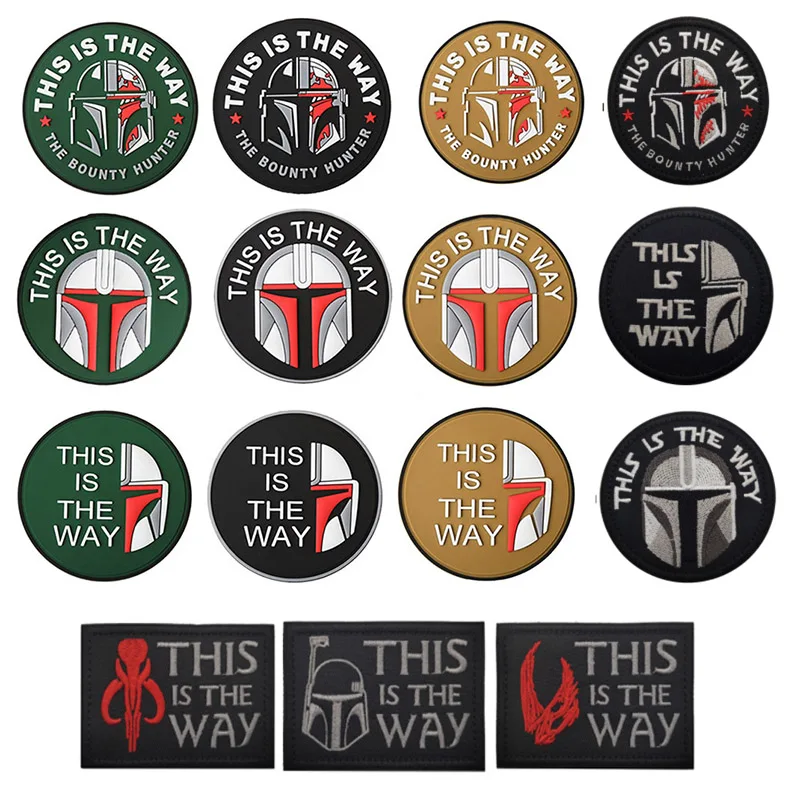 PVC/Embroidery PatchThe Mandalorian This is The Way Patch Funny Badges Military Sparta Sticker Decal Helmet Tactical Decorative