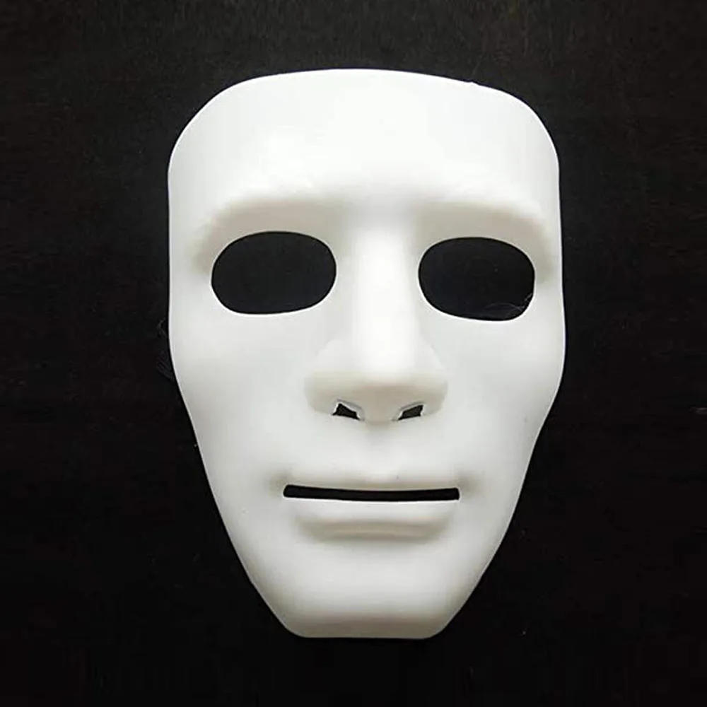 Full Face Unisex Street Dance Opera Party Mask Cosplay Black White Face Hip Hop Stage Plastic Masks Halloween Masquerade Costume