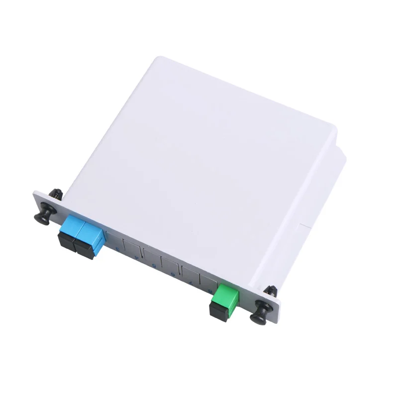 10PCS SC APC/UPC PLC 1X2 splitter Fiber Optical Box FTTH PLC Splitter Box with 1X2 Planar Waveguide Type Optical Splitter