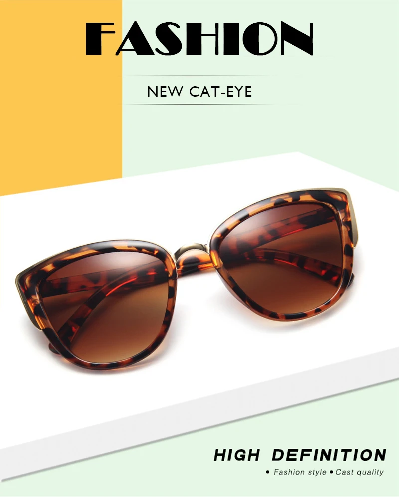 Klassische Cateye Frauen Sonnenbrille Vintage Anti-glare Cat Eye Sonnenbrille Weibliche Mode Leopard Driving Shades UV400 – Detail 2