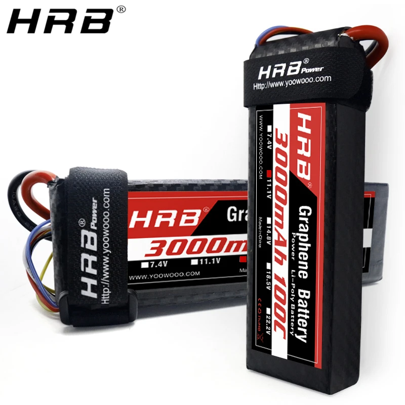 HRB Graphene 2S 7.4V 3000mah Lipo Battery 3S 11.1V 4S 14.8V 5S 18.5V 6S 22.2V 100C XT90 XT60 Deans T EC5 RC Car Airplanes Parts