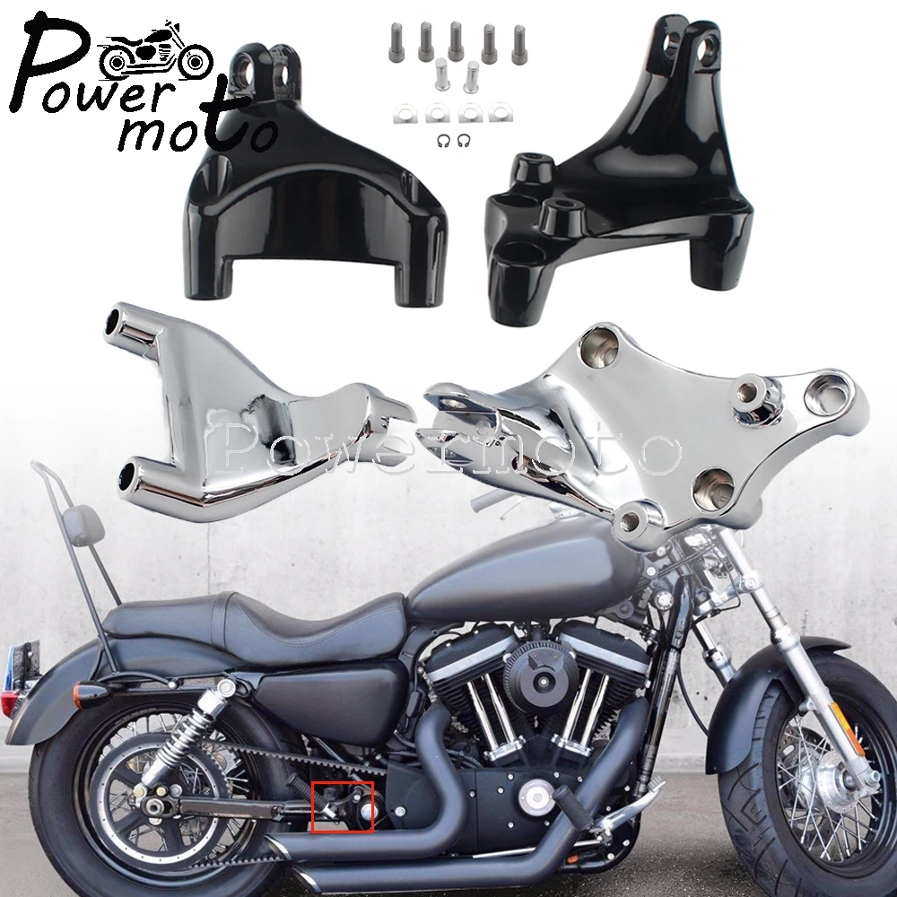 2X Motorcycle Rear Footrest Foot Peg Mount Bracket For Harley Sportster XL 1200 Custom Iron 883 SuperLow Forty Eight Seventy Two