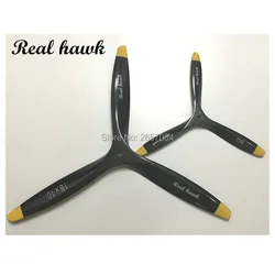 3 Blade 14x6/14x8/14x10 CCW or CW Black Wooden Propeller For Scale RC Gas Airplane Model