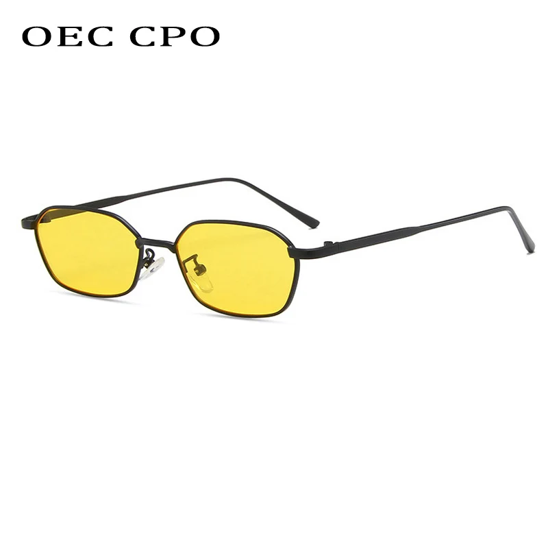 OEC CPO-Petites lunettes de soleil carrées pour hommes et femmes, marque Steampunk, monture en métal, lunettes rétro UV400, O949