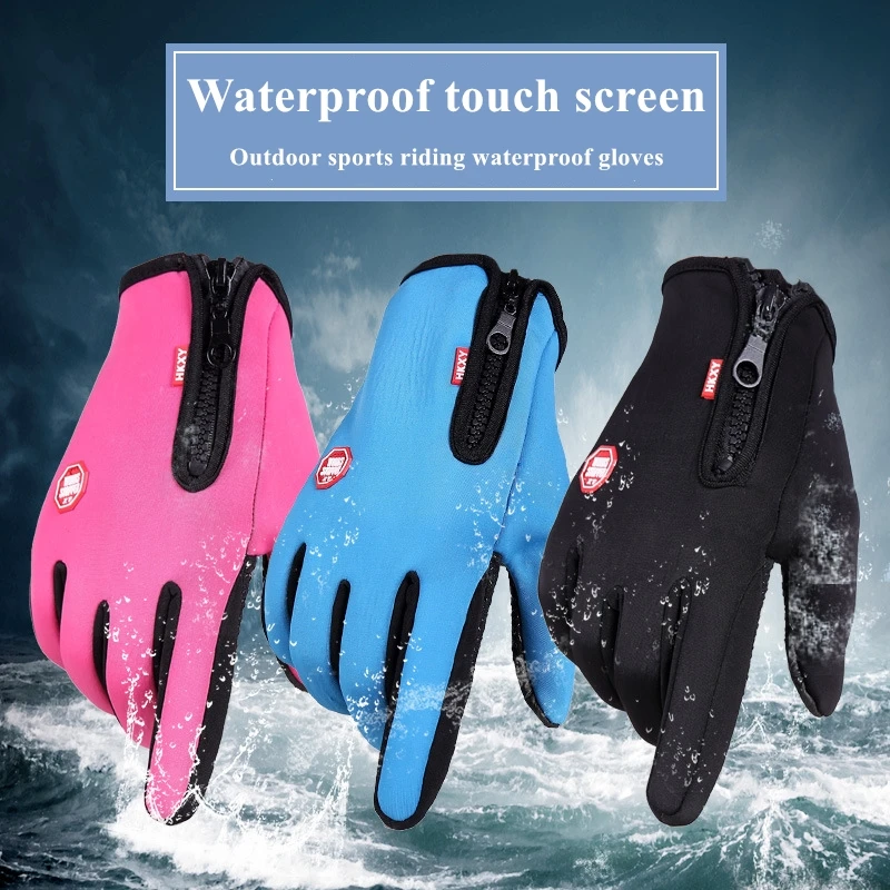 Homem inverno ao ar livre esporte luvas de pesca ciclismo esqui quente touchscreen à prova dwaterproof água caminhadas motocicleta equitação luvas