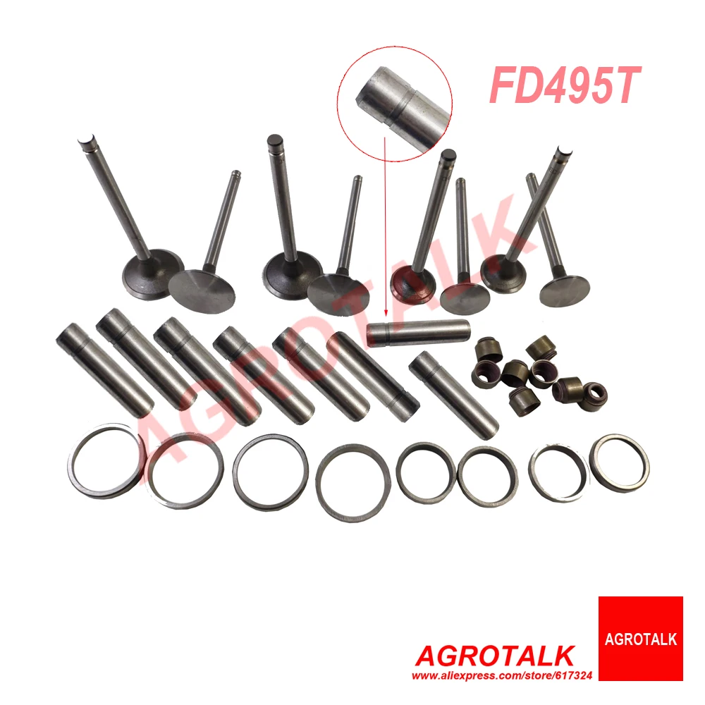 Set of intake and exhaust valve kit for Feidong FD495T for Shandong Taishan series tractor