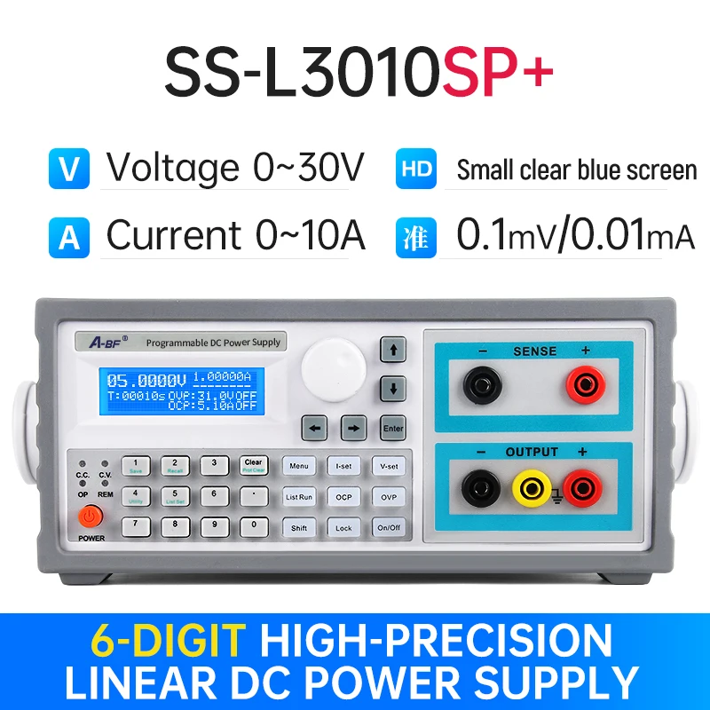 A-BF Programmable Linear DC Regulated Bench Power Supply 6 Digit Adjustable Power Source Color Screen Voltage Current Regulator