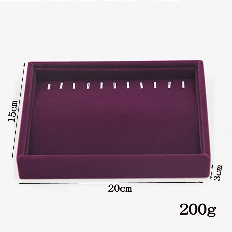 New Purple Flannel DIY Jewelry Organizer Drawer Jewellery Box Earring Display Ring Holder Necklaces Pendant Bracelet Watch Tray