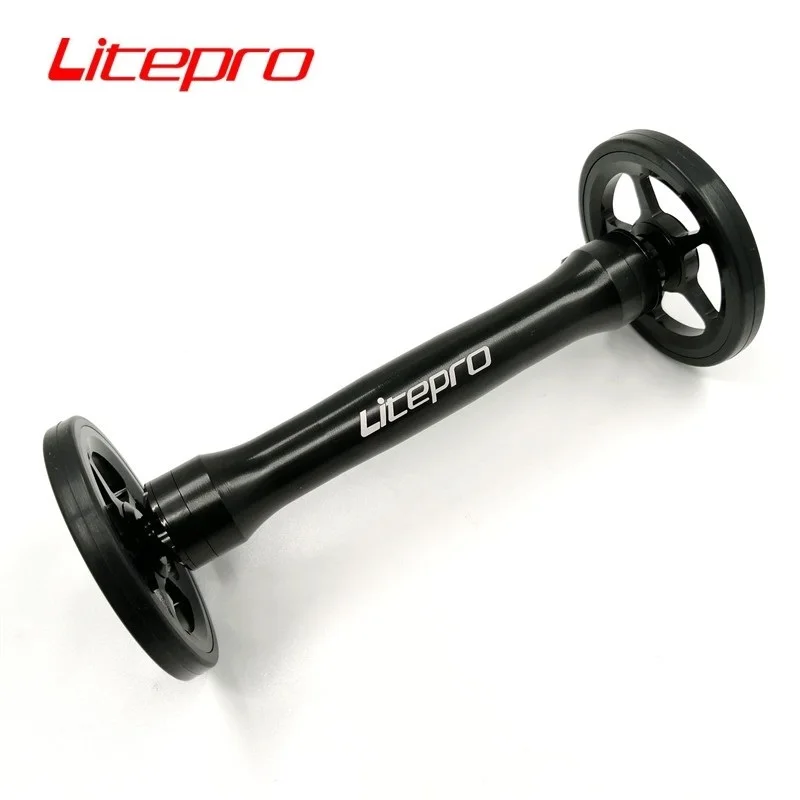 Litepro Folding Bike Easy Wheel & Telescopic Rod Extension Bar For Brompton Rear Racks