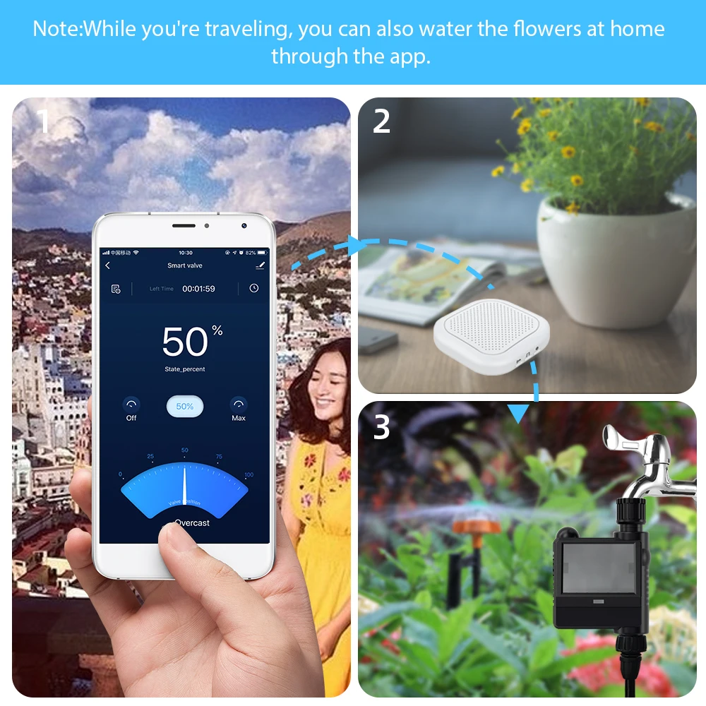 Smart Valve Tuya Home Automatic WiFi Water Valve with Timing Function Alexa Google Voice Control Garden Irrigator Zigbee Valve