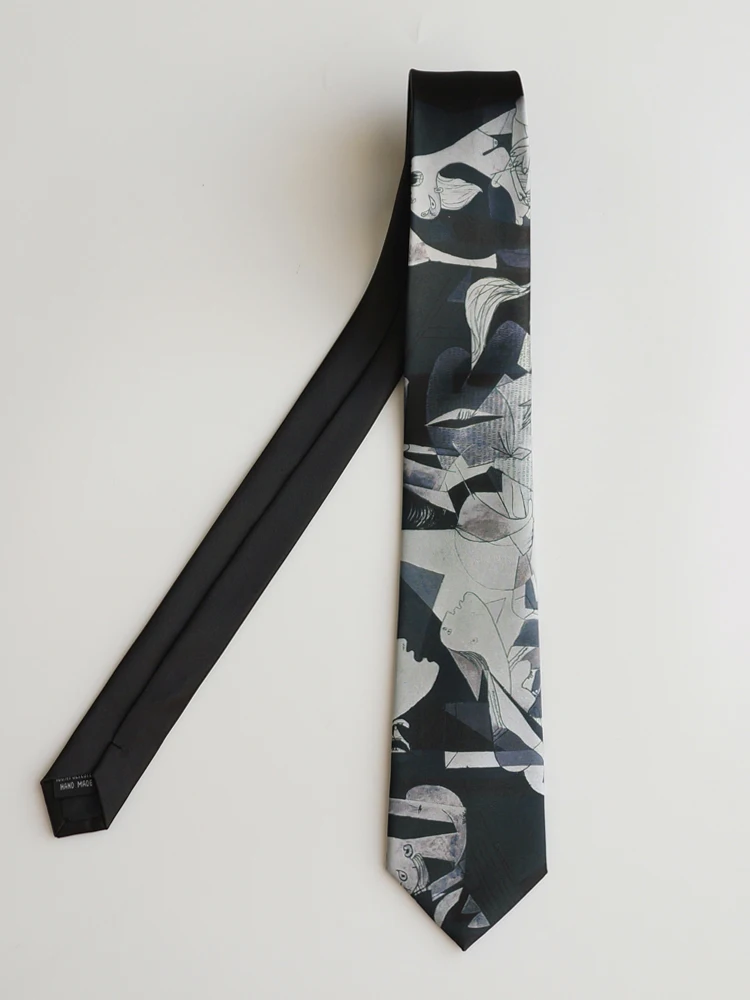 Free Shipping New fashion male men's tie Original prints [Guernica] Black print tie retro art abstract men and women necktie