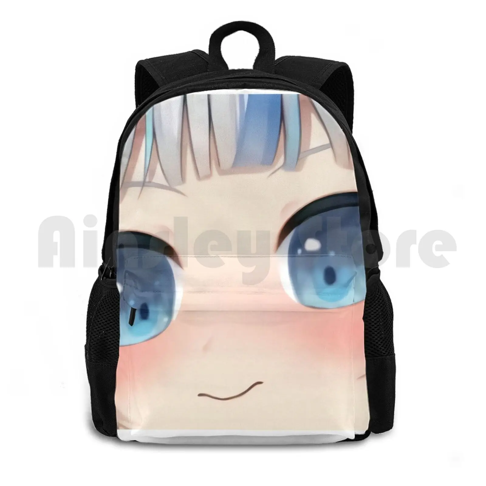 Gawr Gura Big Eyes Emote-Hololive #hololiveenglish #holomyth Outdoor Hiking Backpack Waterproof Camping Travel Gawr Gura Gawr