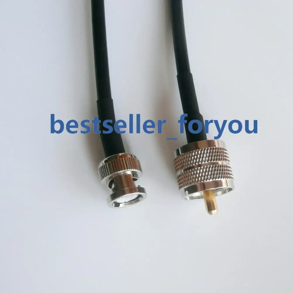 50cm RG58 Cable PL259 UHF Male Plug To BNC Q9 Male Straight Crimp Pigtail 20inch