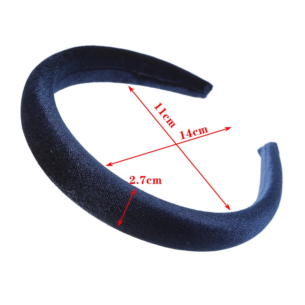 Velvet Sponge Padded Headbands Women Elastic Hairband Solid Color Thick Hair Hoop Bands Girls Hair Accessories Fashion Headdress