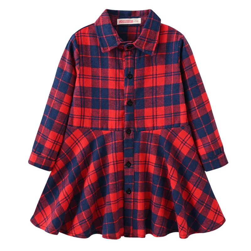 Girls Dresses Kids Autumn Plaid Dress for Girls Kids England Dress Spring Children Outfits Princess Part Dress 3-12Y