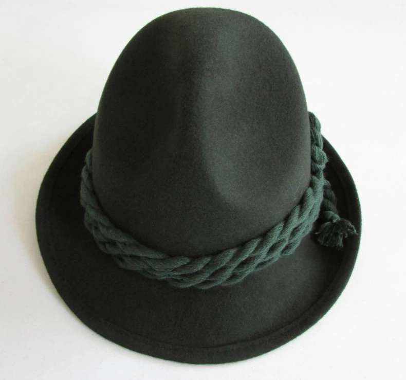 X062 Adult Fashion Wool Fedora Hats 100% Wool Green Army Church Hats  Winter Hats for Women