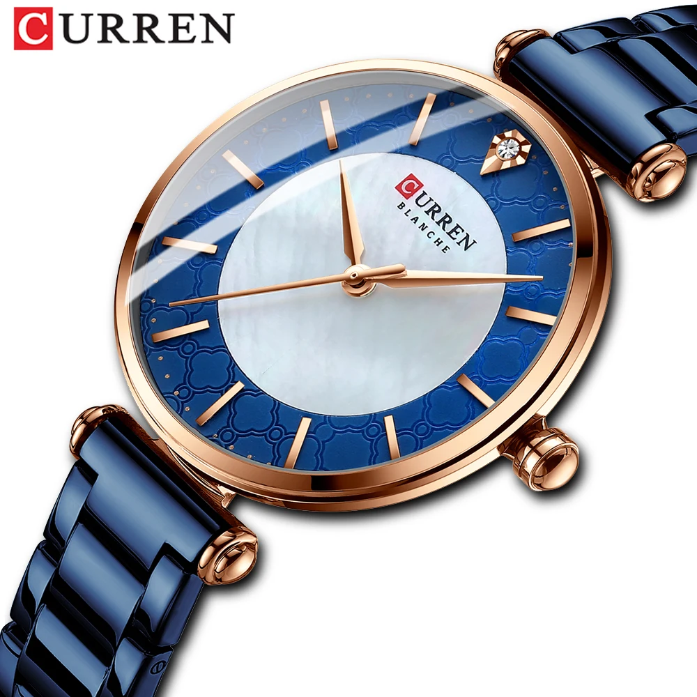 2021 CURREN Women Watches Top Brand Luxury Japan Quartz Movement Stainless Steel Waterproof Wristwatches relogio mujer