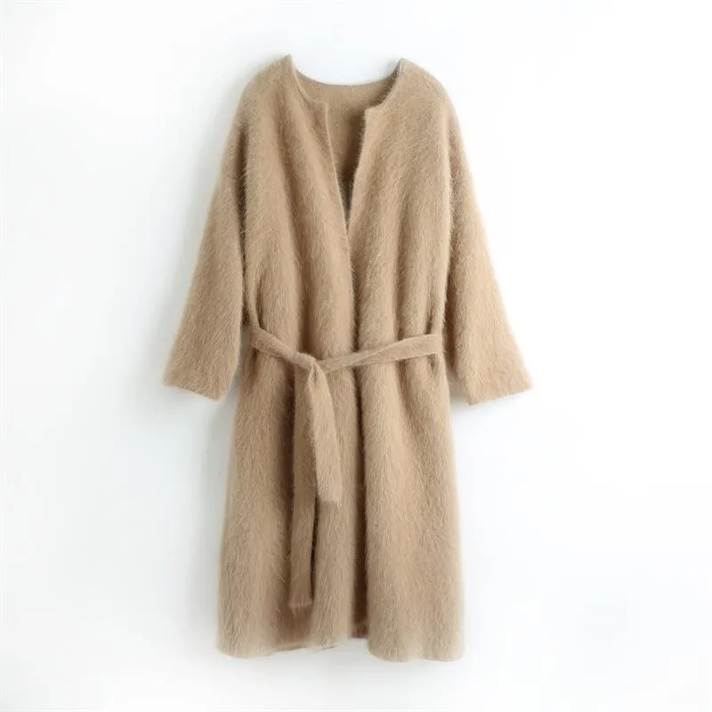 Fat beauty winter thickened cashmere coat plus fat large loose coat women plus size