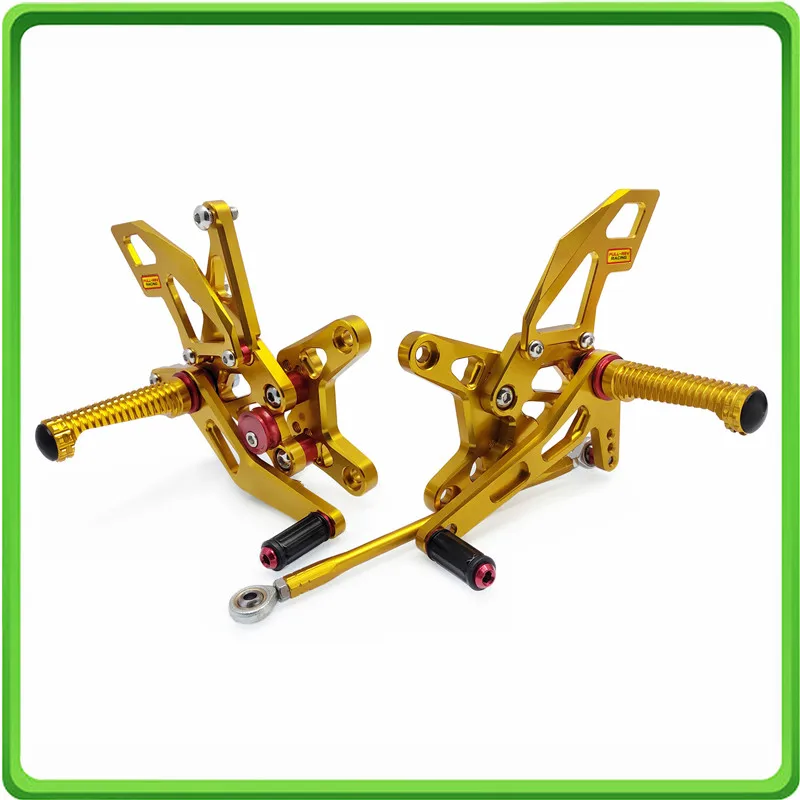 Adjustable Rearsets Rear set Footrest Foot Pegs Pedal for Kawasaki Ninja ZX6R ZX-6R 2007 2008 Gold