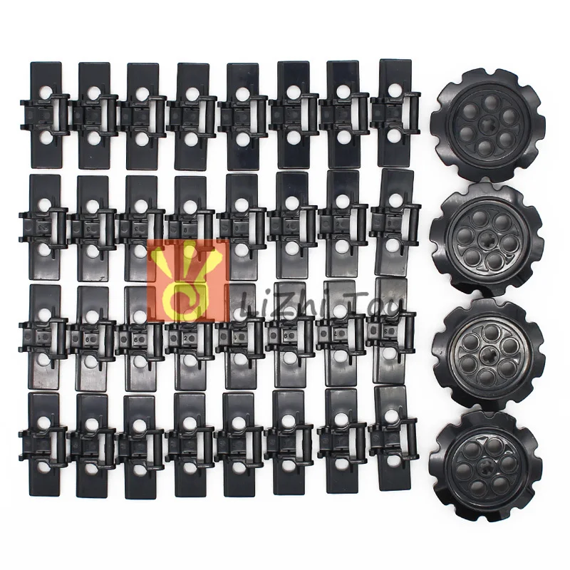 Blocchi tecnologia parti Caterpillar Track MOC serbatoi ruota pista accessori giocattolo educativo tecnologia parti meccaniche sfuse