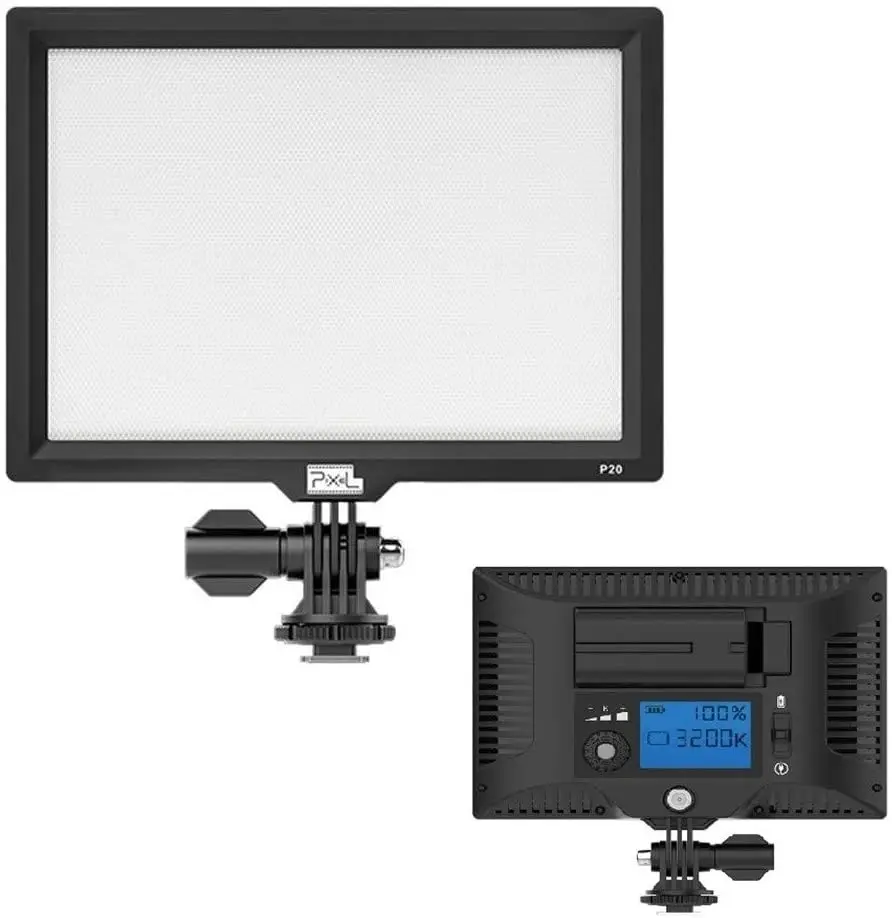 Pixel P20 LED Video Light Ultra Bright Dimmable Camera  Panel for Canon Nikon Pentax Panasonic Sony Samsung Olympus and Oth