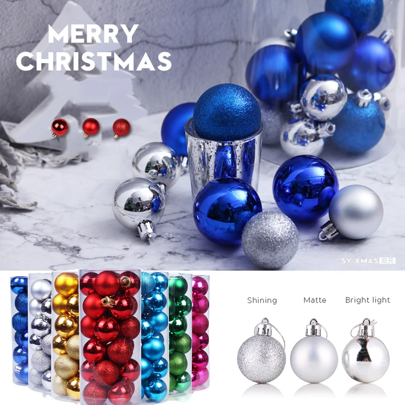 3/12 Pcs/Set 10cm Christmas Tree Decoration Ball Hanging Bauble Xmas Color Ball Shiny Bauble Ball Home Party Ornament Decor