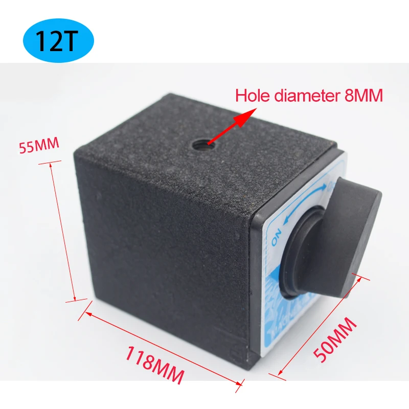 6T 8T 10T 12T V type Magnetic Base Dial Indicator Stand Base Magnet Seat Table Wire Cutting With Switch Magnetic Table Base