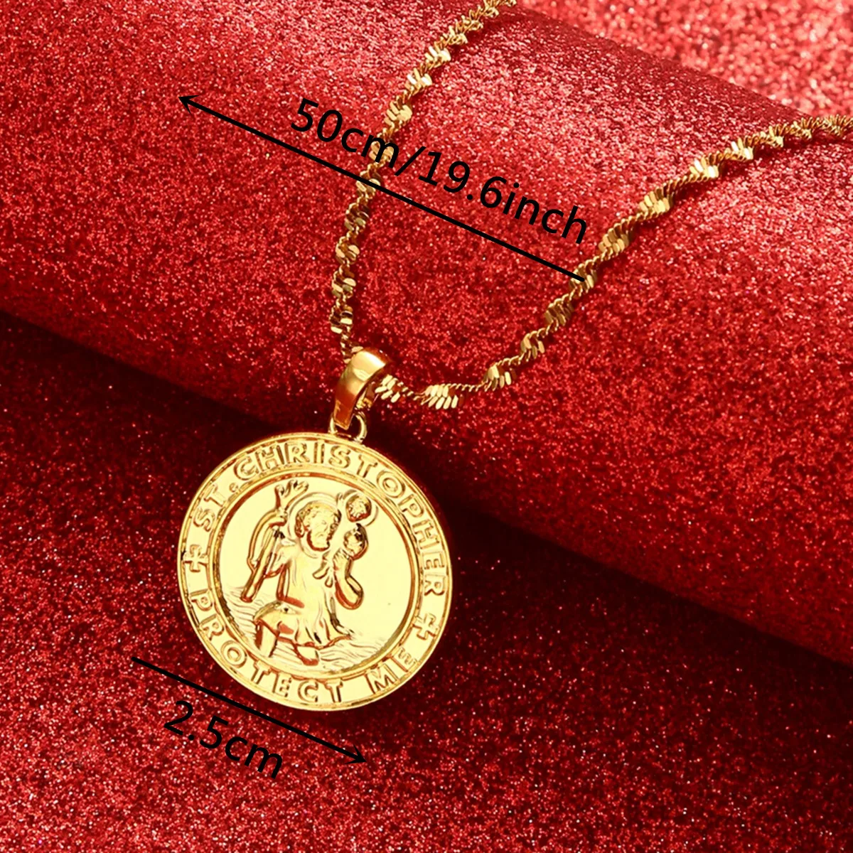 St. Christopher Protect Me Necklaces for Women Saint Christophe Pendant Religious Jewelry view 2