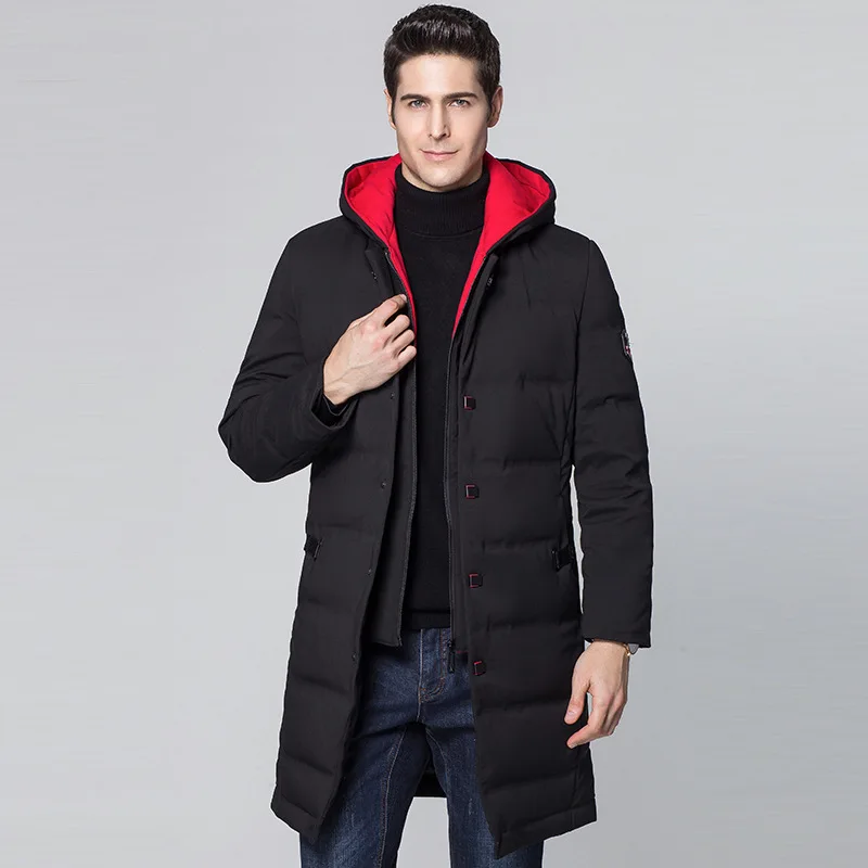 Veste d'hiver à capuche en duvet de canard pour homme, manteau Long et chaud, Parka, nouvelle collection 2020, KJ570