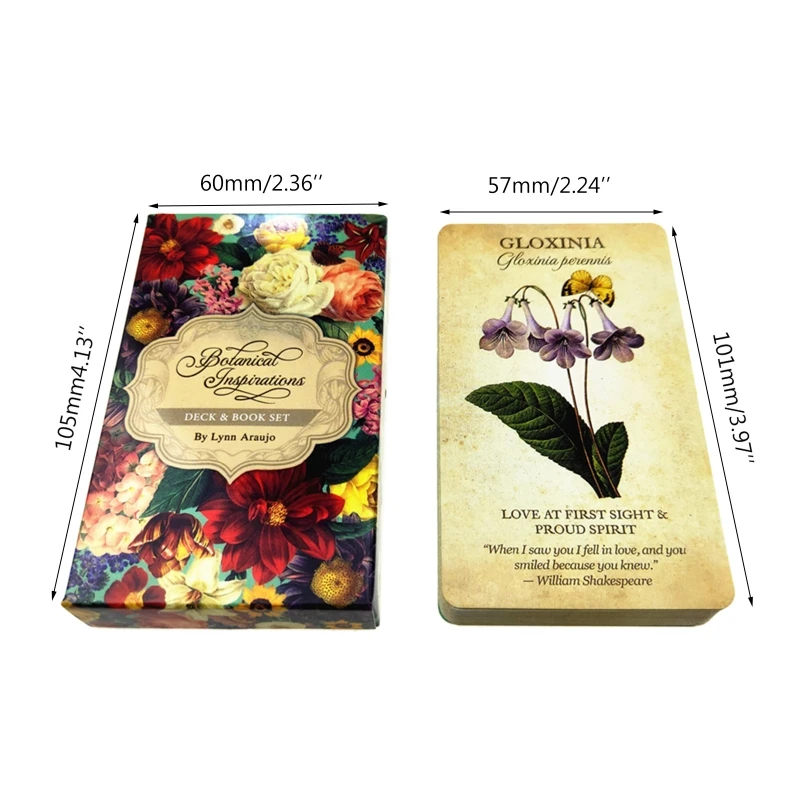 Botanical Inspiration Oracle Cards Full English 45 Cards Deck Tarots Board Game R66E