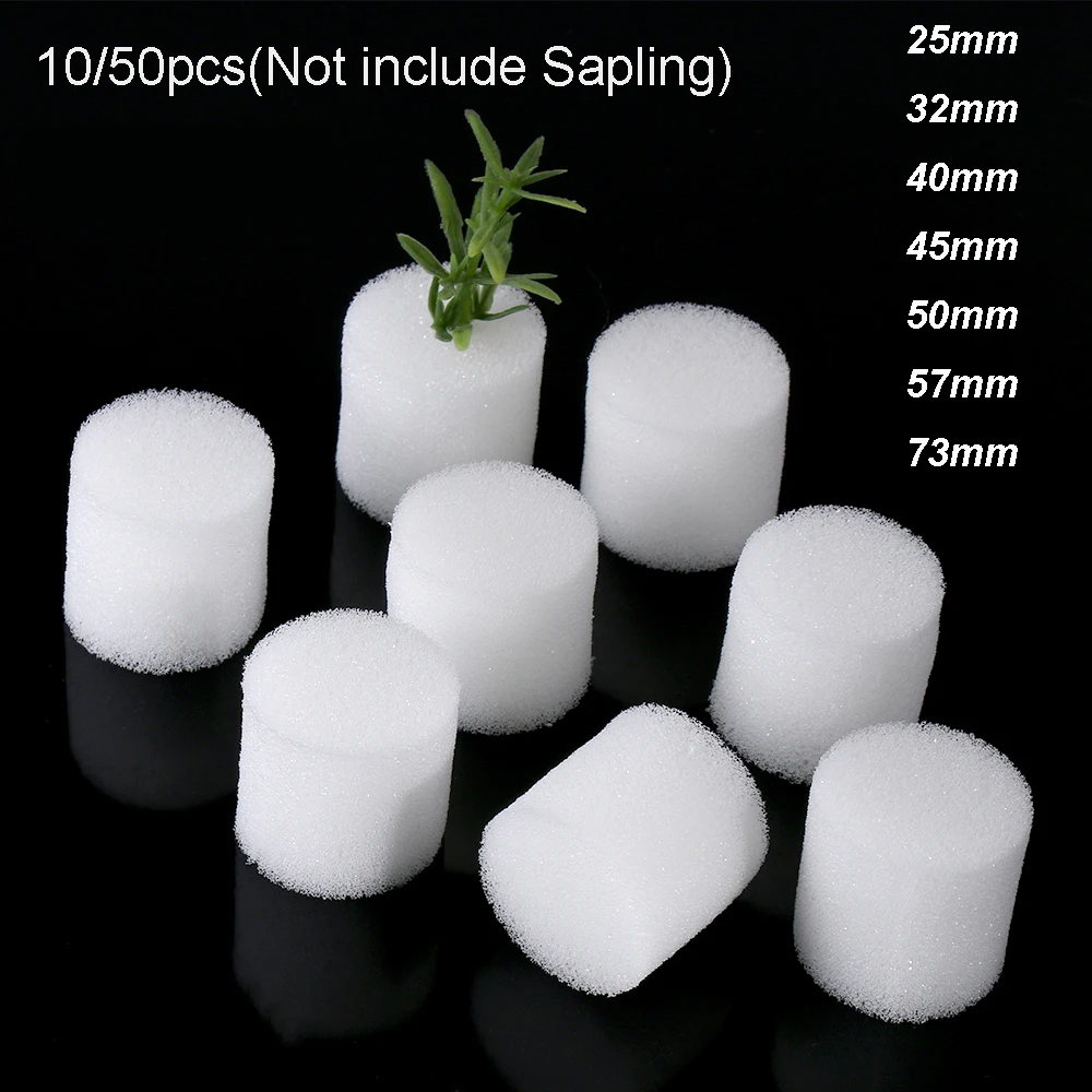 10/50pcs Soilless Hydroponic Vegetables Nursery Pots Nursery Sponge Flower Seed Soilless Cultivation System Seed Trays