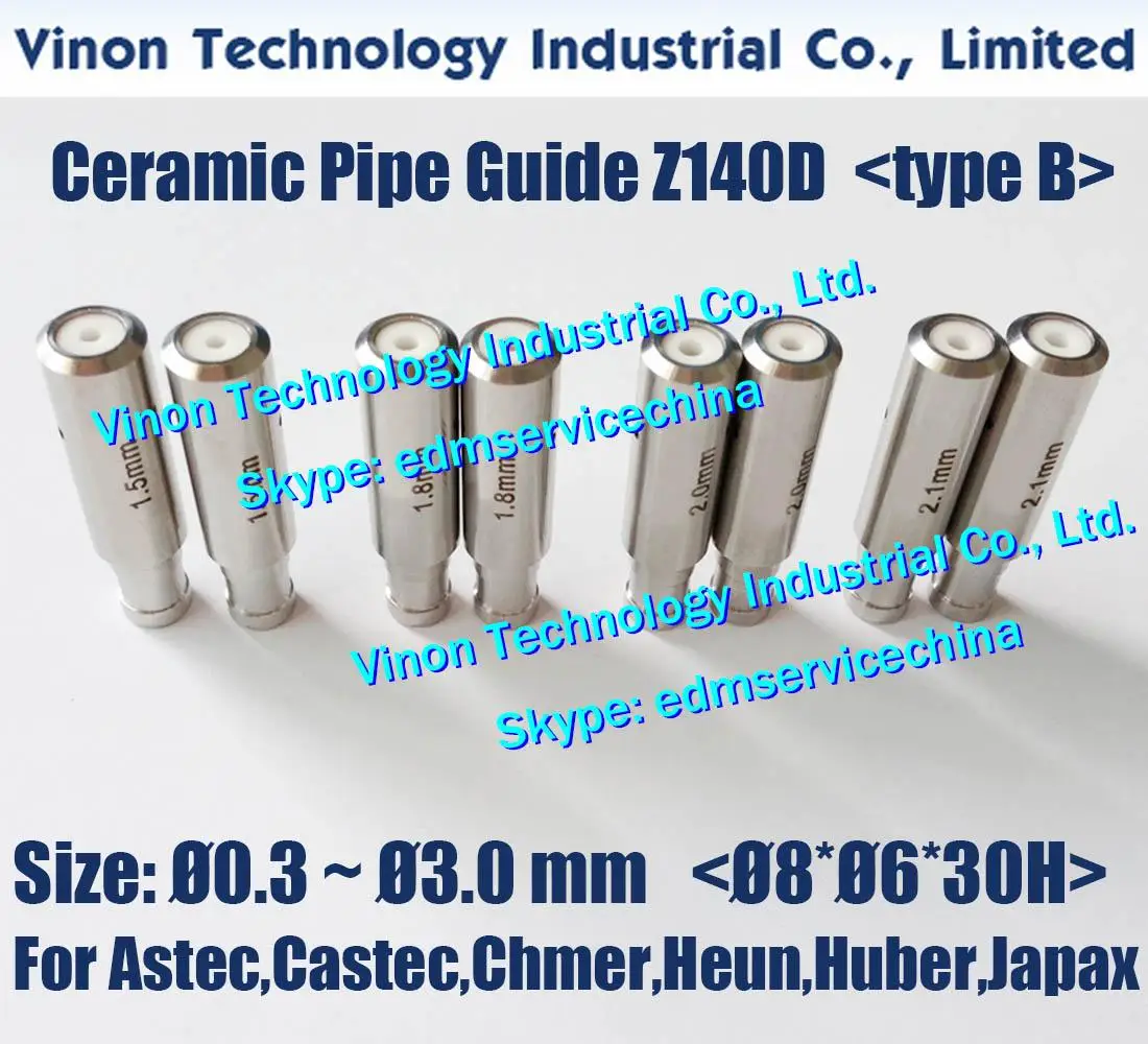 d=0.1-3.0mm Ceramic Pipe Guide Z140D (type B) Ø8xØ6x30Hmm Ceramic Electrode Guide for EDM Drilling Machine Astec,Castec,Chmer