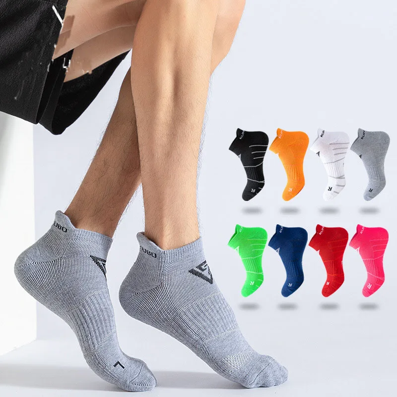 Men Sport Running Ankle Socks Outdoor Bright Color Athletic Fitness Quick Dry Marathon Non-slip Short Boat Low Cut Sock