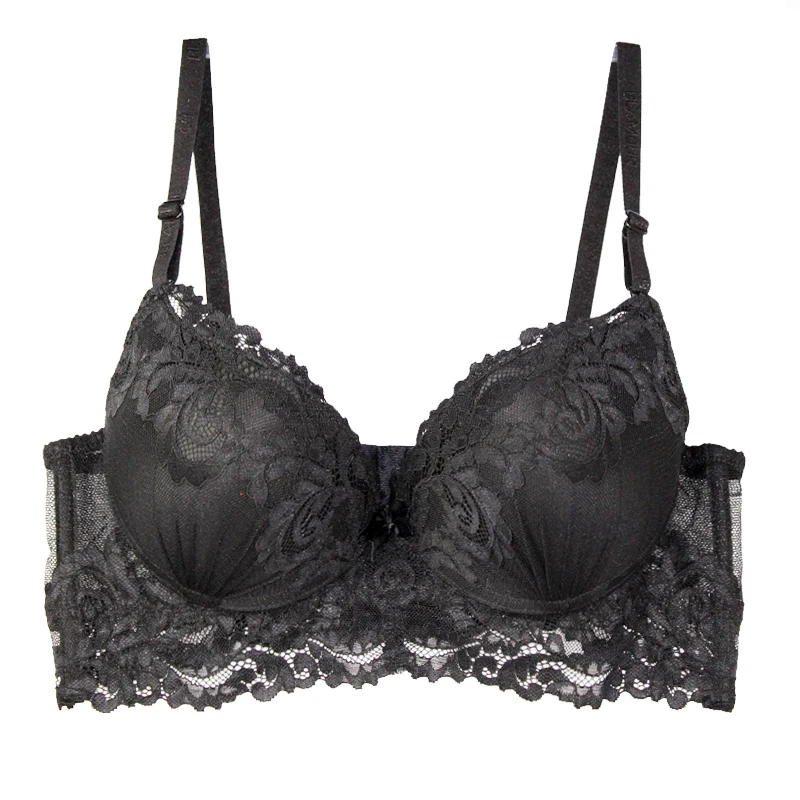 Mierside 3colors Coft Cup Cotton Beautiful Flower Lace Push Up Bra Sexy Lingerie 32/34/36/38/40 C/D/DD