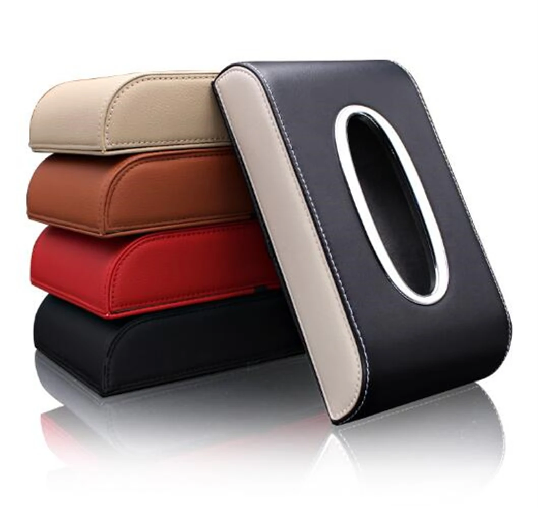 

Universal Leather Car Tissue Box Auto Accessories Holder Creative Removable Paper Napkin Box Organizer For Car