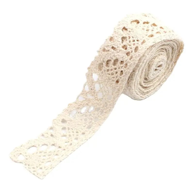 5yards/lot 3.5cm Cotton Lace Trims Beige Ribbon Wedding Craft Scrapbook Decoration Hometexile Sweater Tablecover Embellishment