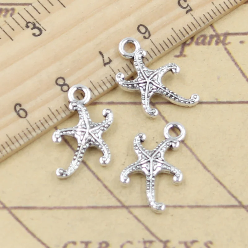 20pcs Charms Running Starfish 19x12mm Tibetan Silver Color Pendants Antique Jewelry Making DIY Handmade Craft