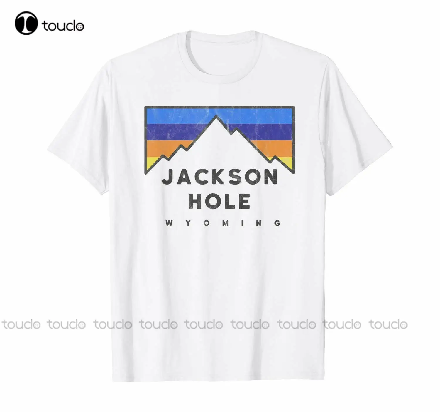 Jackson Hole Wyoming Retro Mountain Colors Tshirt women's t-shirts