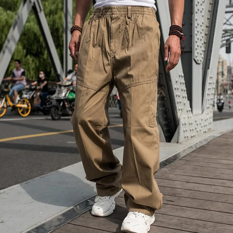 

Men Pants Big Size Loose Cargo Pants lard-bucket Male Men's Trousers Causal Long Hip-hop Trouser