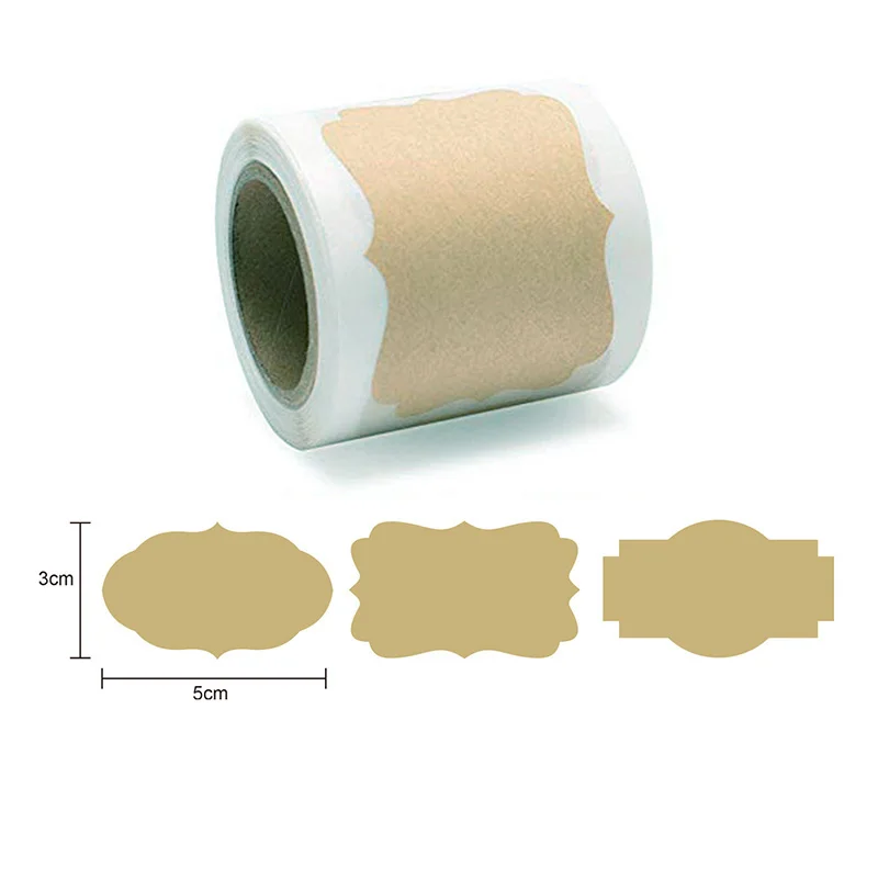 Em branco Kraft Papel Etiqueta Rolo, DIY Handmade Baking Seal Adesivo, Tag Do Presente Do Casamento, Vela Garrafa De Vidro Papelaria, Tag Jar,