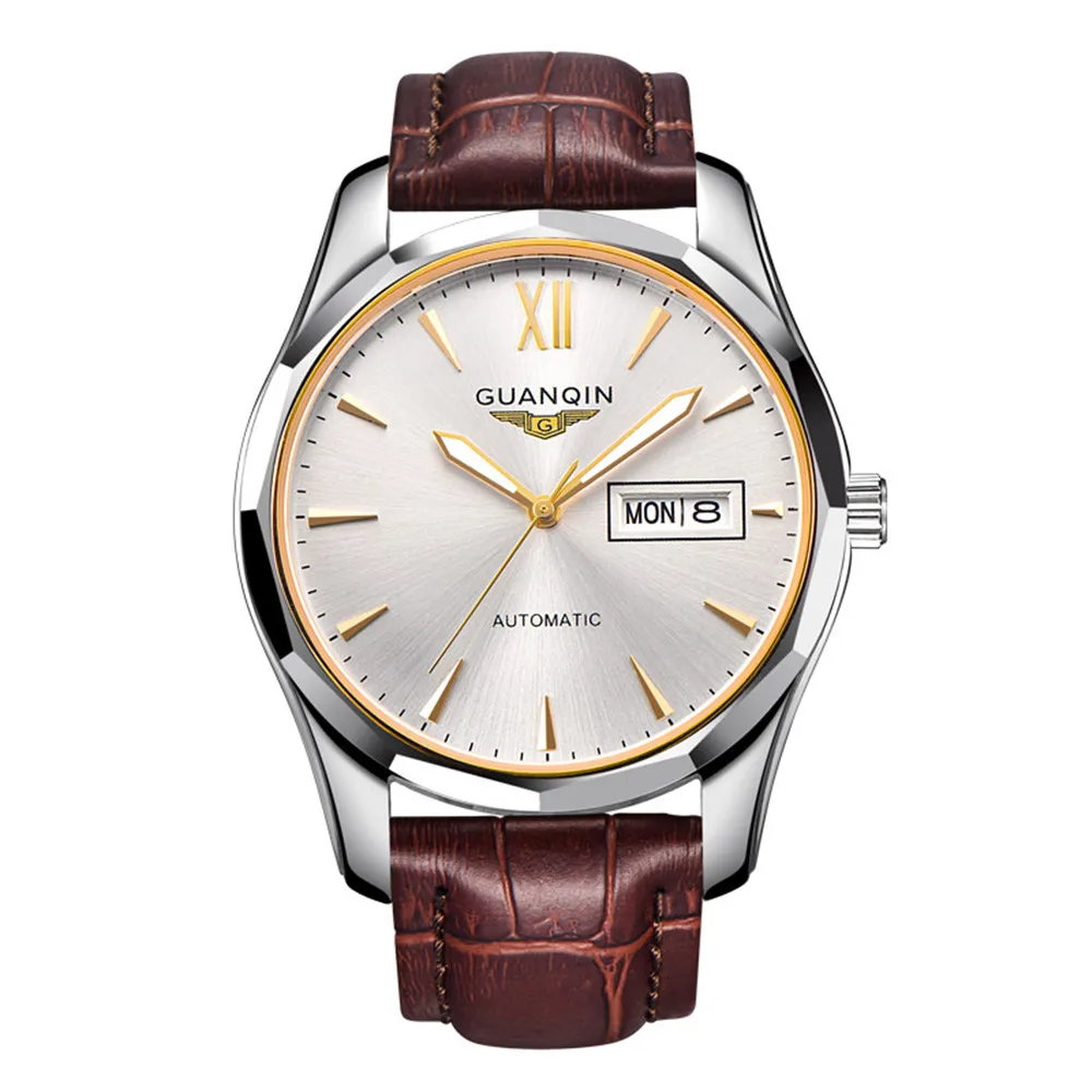 GUANQIN Japan NH36 Movement Men Automatic Mechanical Watch Mens Watches Top Brand Fashion Waterproof Sapphire Relogio Masculino