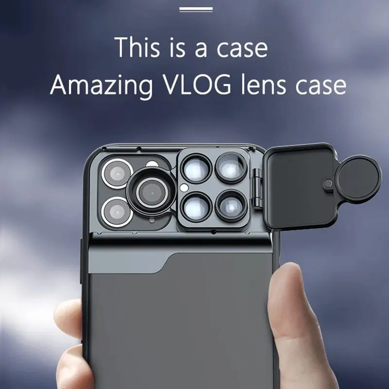 IPHONE13 14 Camera lens 5 in 1 Case Kit for iPhone14  13 20X Super Macro Lens CPL Fisheye Telephoto Lens for iPhone 12/11/13max