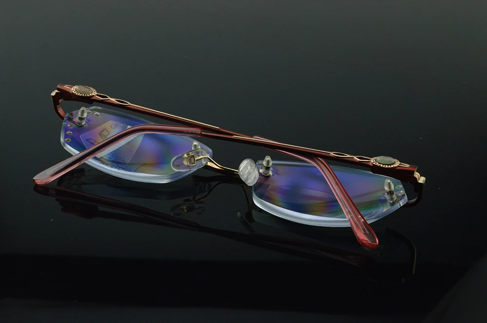 Diamond Cutting Titanium Alloy Ladies Women Fashion Progressive Multifocus Reading Glasses Add 75 100 125 150 175 200 to 400