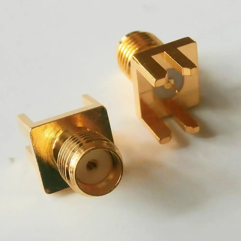 10X Pcs High-quality RF Connector Socket SMA Female plug solder deck PCB clip edge mount straight 8*9 MM GOLD Plated Brass